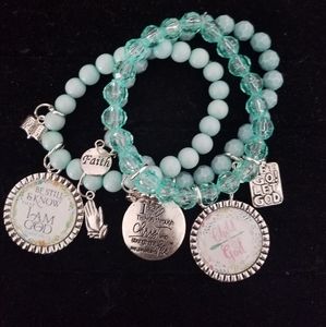Mint to be inspirational Christian beaded charm br